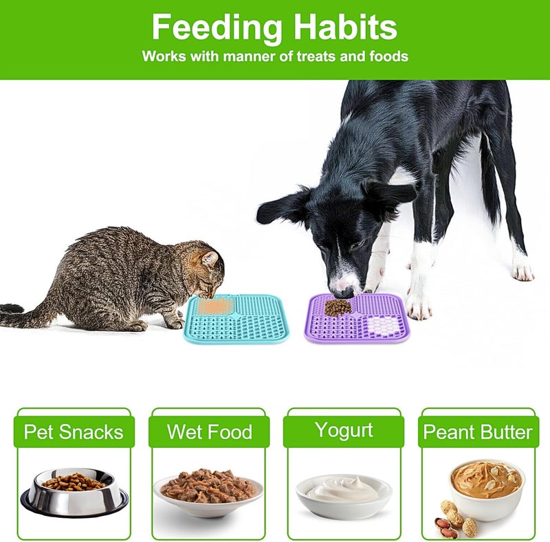 LUKITO Lick Mat for Dogs and Cats, Licking Mat with Suction Cups for Dog Anxiety Relief, Cat Peanut Butter Lick Pad for Boredom Reducer, Enrichment Toy, Treat Mat for Bathing Grooming (Large-3 Pack) - Image 5